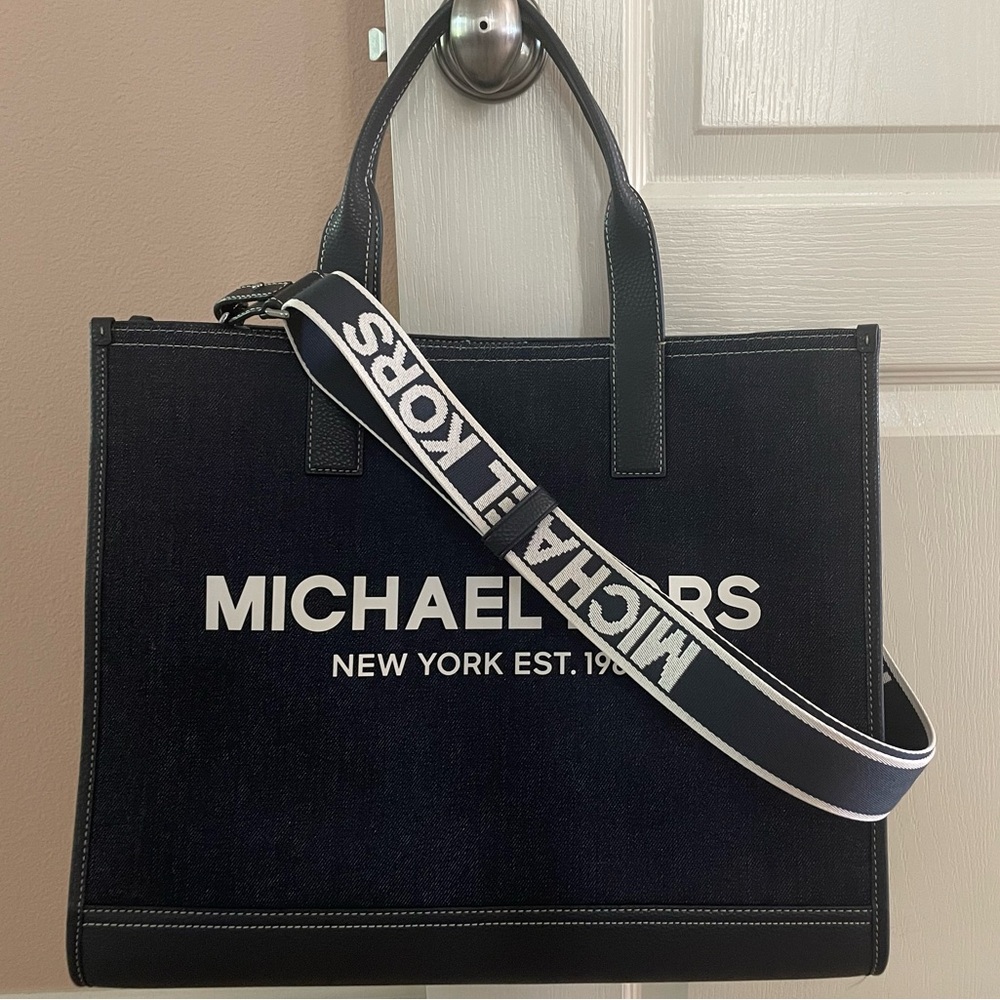 Michael Kors Jean/Demi tote with MK strap! - stylish ! New
